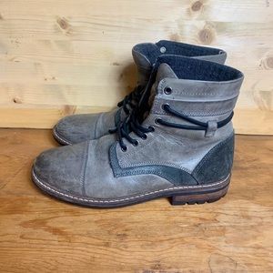 Outpost Makers Haansel Gray Leather Boots, Size 9